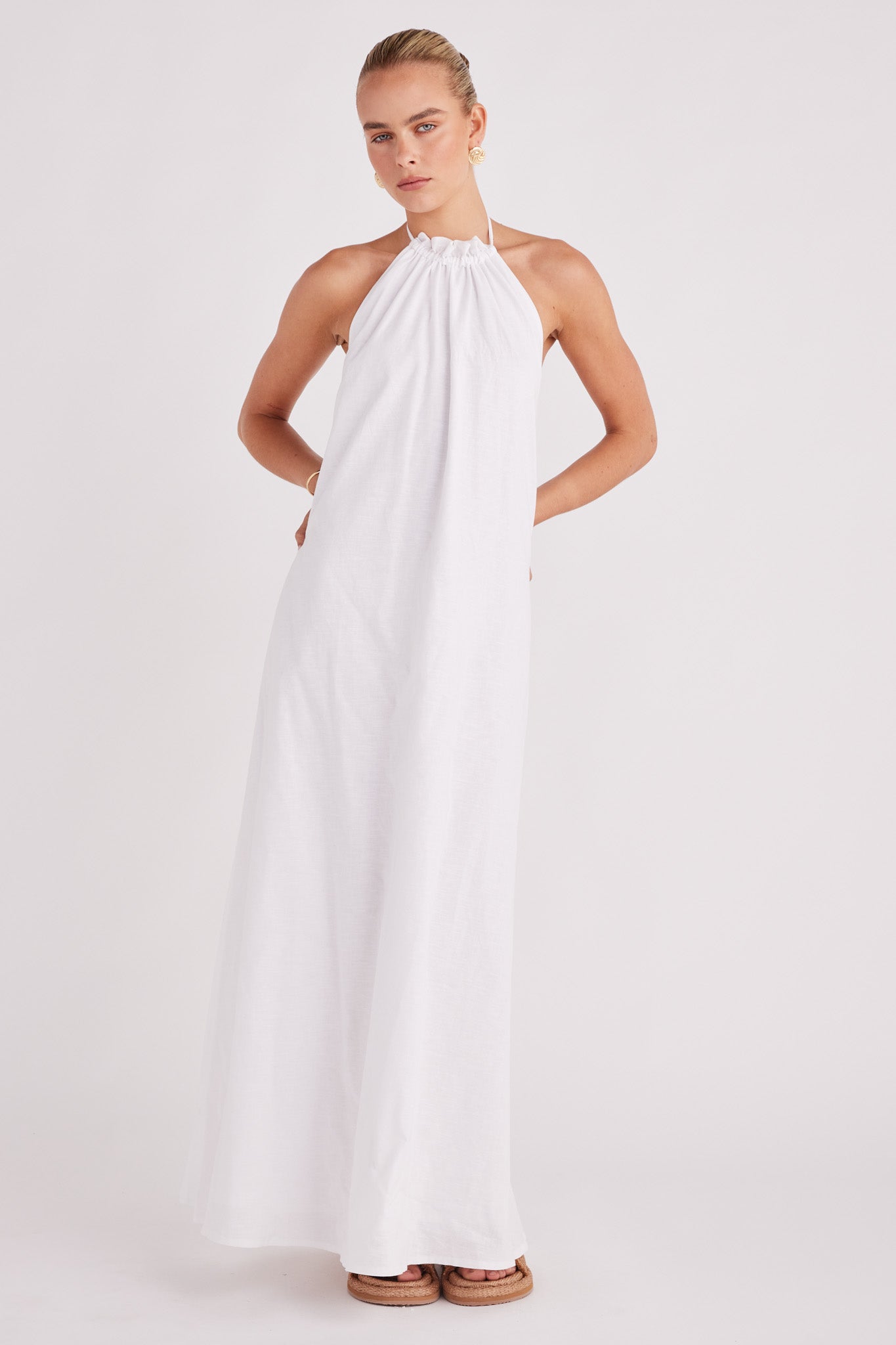 SNDYS Alysse Backless Summer Maxi White