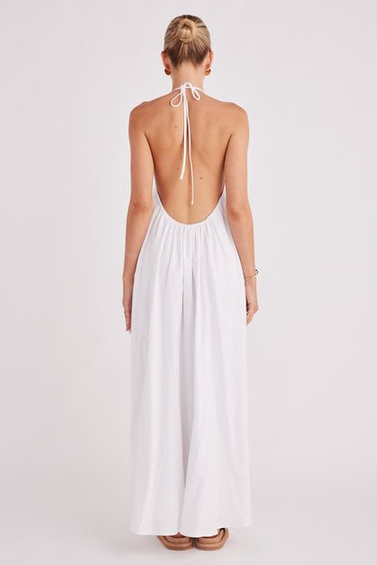 SNDYS Alysse Backless Summer Maxi White