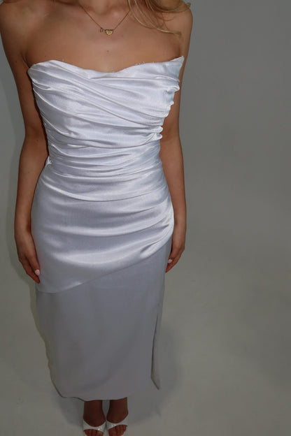 Custom Corset Engagement Dress White (For Sale)