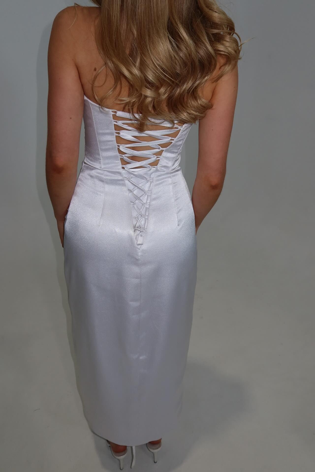 Custom Corset Engagement Dress White (For Sale)