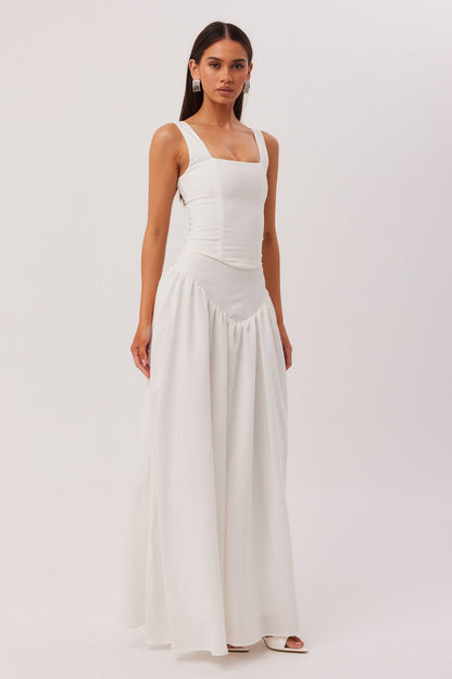 SNDYS Joelle Corset top & Slowe Maxi skirt Set White