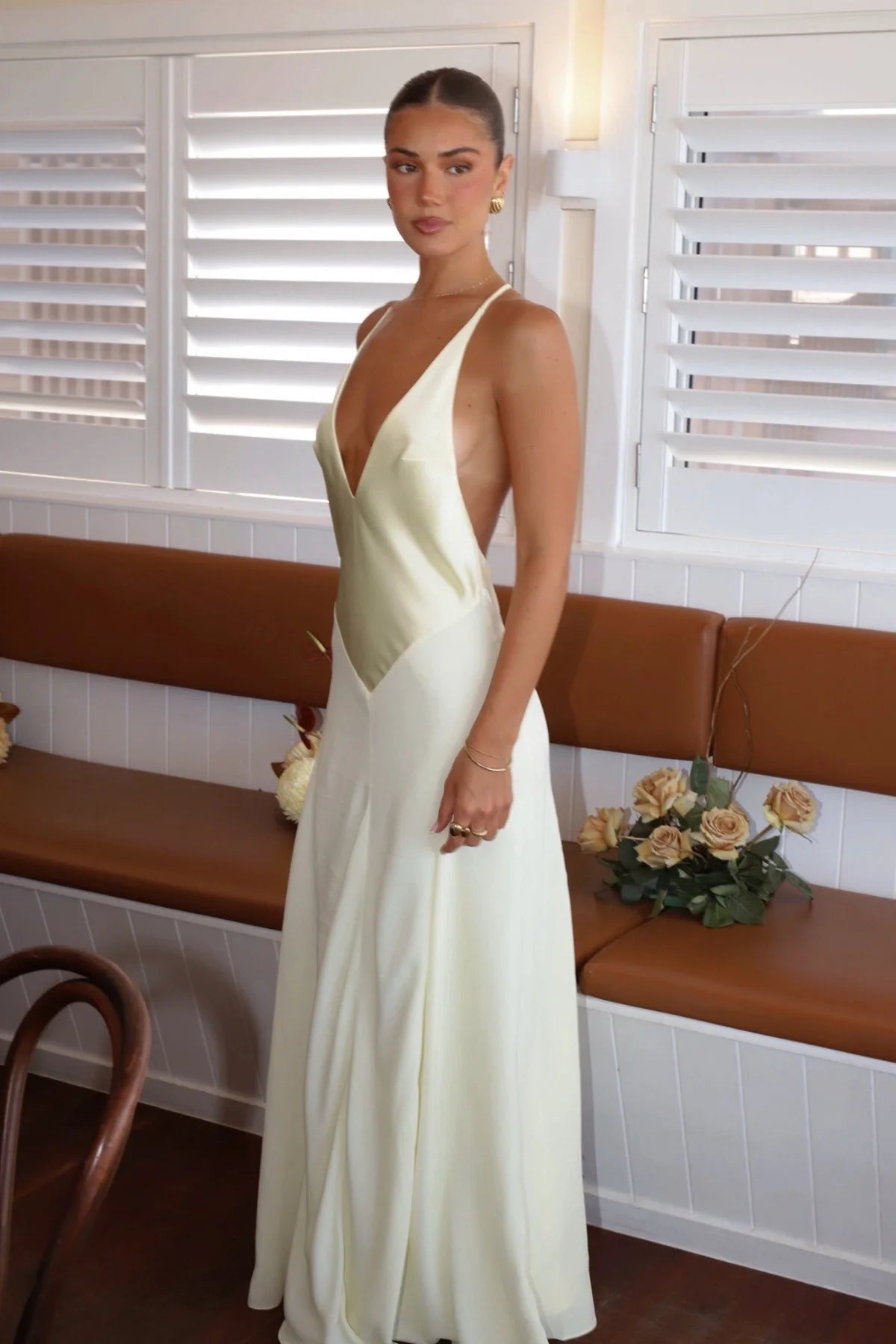 Sneaky Link Jaz Hand V-Neck Maxi Dress Yellow