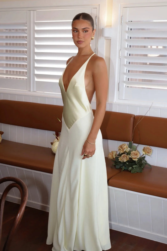 Sneaky Link Jaz Hand V-Neck Maxi Dress Yellow
