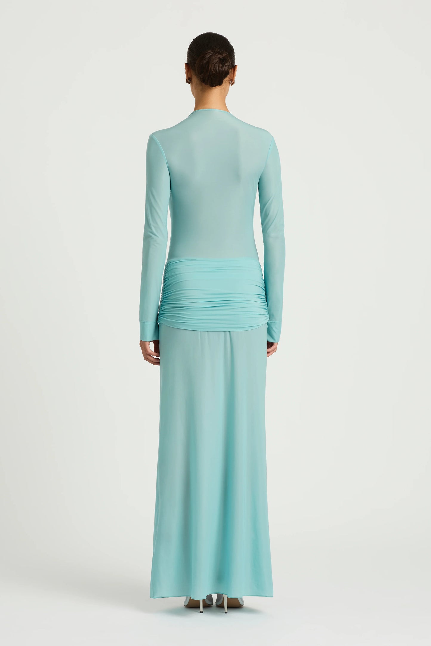 Benni Zuri Maxi Long Sleeve Dress Blue