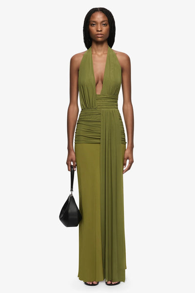 Bec & Bridge Cassis Drape Maxi Olive Green
