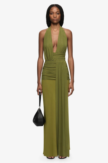 Bec & Bridge Cassis Drape Maxi Olive Green