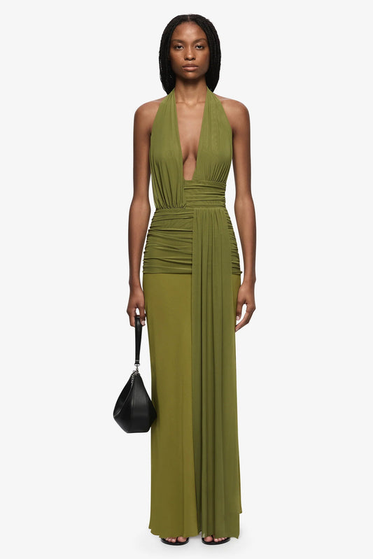 Bec & Bridge Cassis Drape Maxi Olive Green