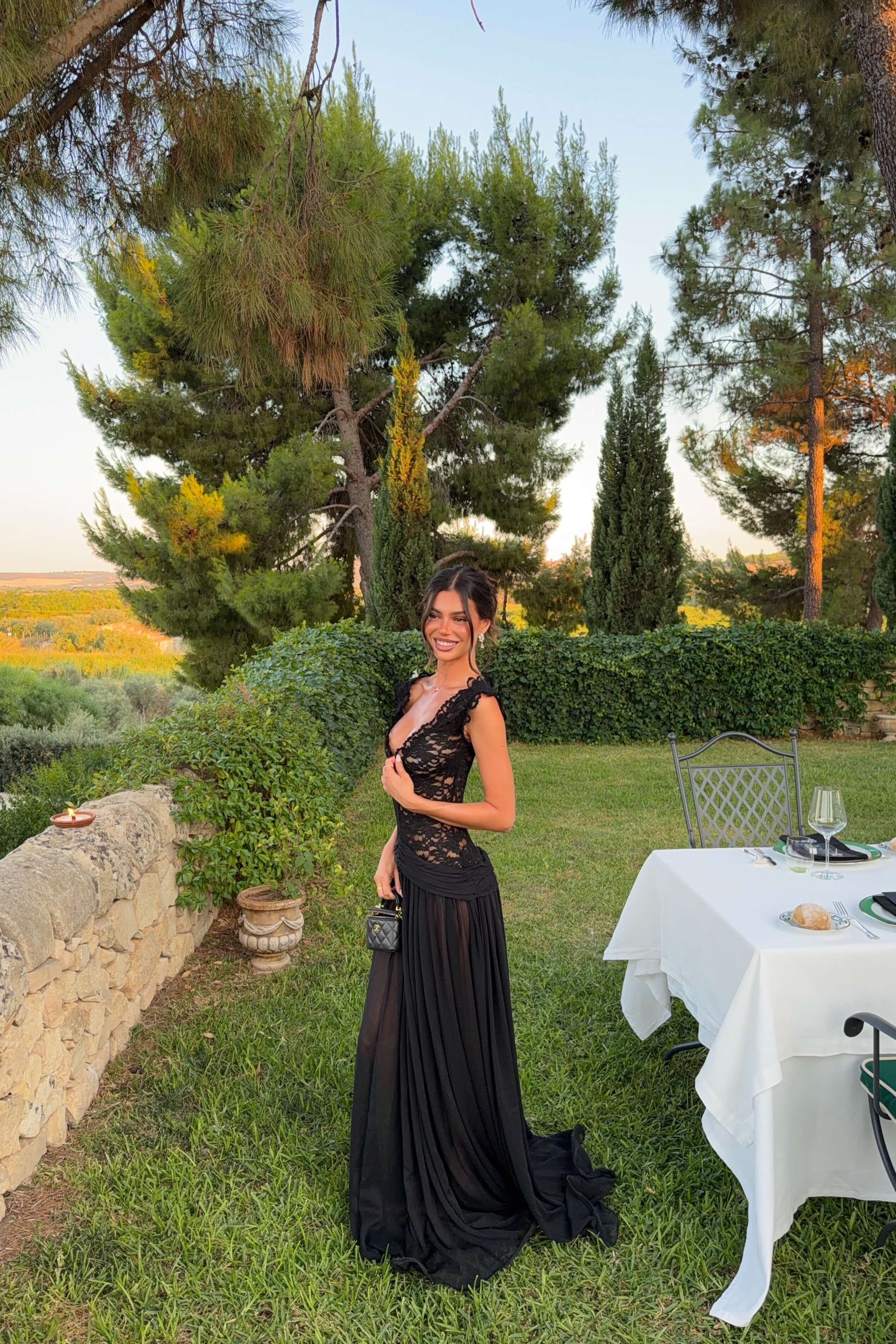 Elegant Arcina Ori Arabella black evening dress featuring a fitted lace bodice and floor-length silhouette, shipped Australia-wide from Adelaide.