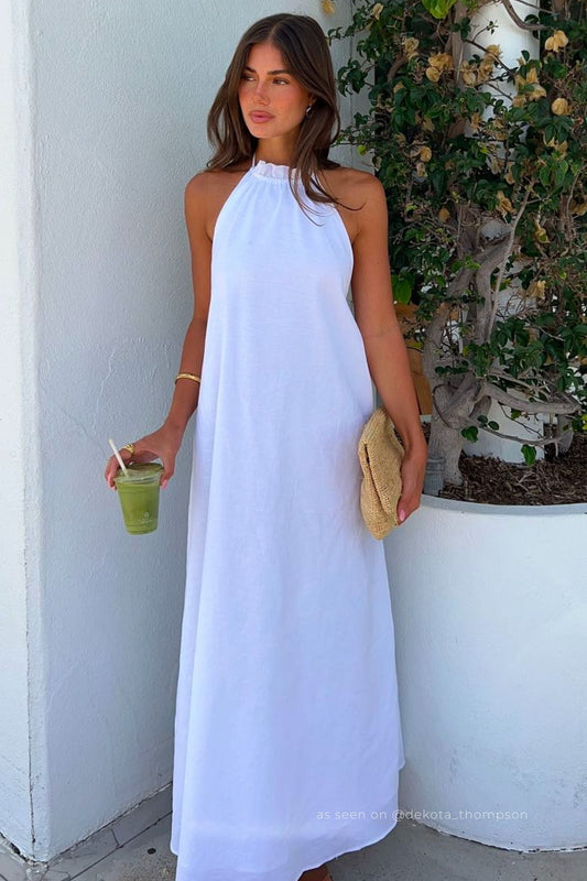 SNDYS Alysse Backless Summer Maxi White