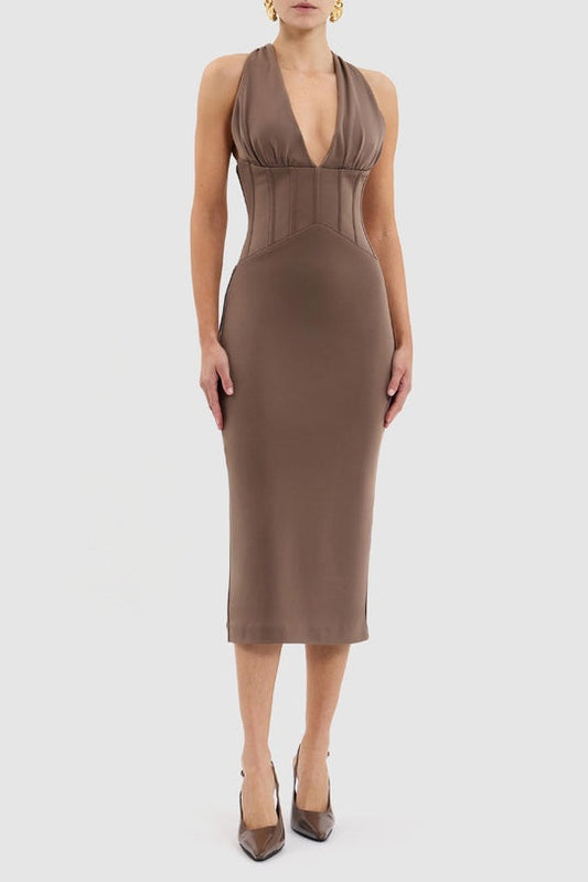 Rebecca Vallence Mischa Midi Brown