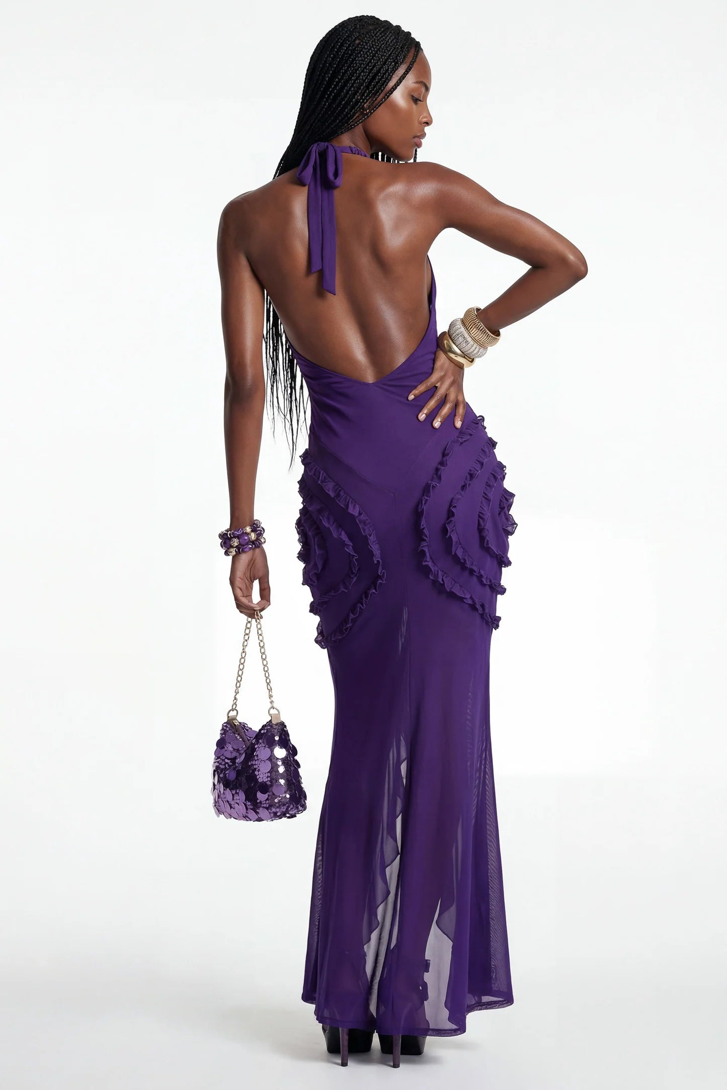 Back view of THE KRIPT Narcissa Dress available for dress rental in Australia