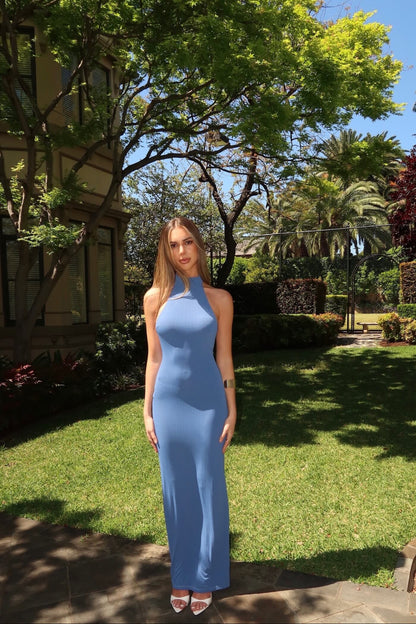 Ownley Turlington Maxi Dress in Marina Blue available for dress hire in Adelaide and Australia