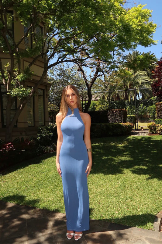 Ownley Turlington Maxi Dress in Marina Blue available for dress hire in Adelaide and Australia